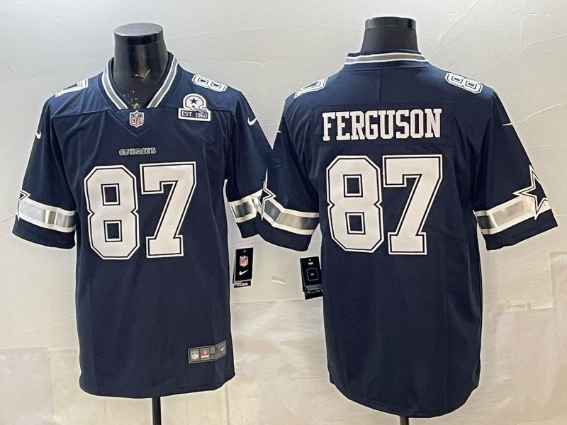 2026 Men Dallas Cowboys #87 Ferguson Blue 2th generations Nike Limited NFL Jersey style 005